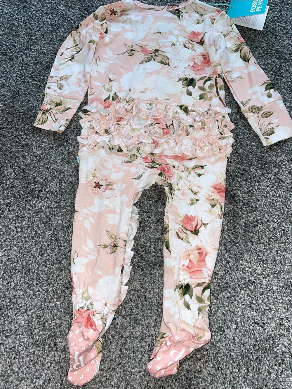 Posh Peanut Ruffle Zip Footie Sleeper Onsie - Picture 3 of 3